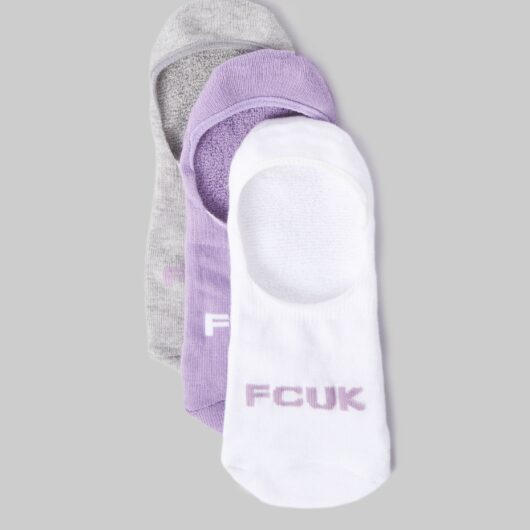 FCUK 3 Pack Invisible Socks Multi 4