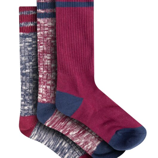 Weird Fish Dilki Striped Boot Sock 3pk Beet Size 4-7